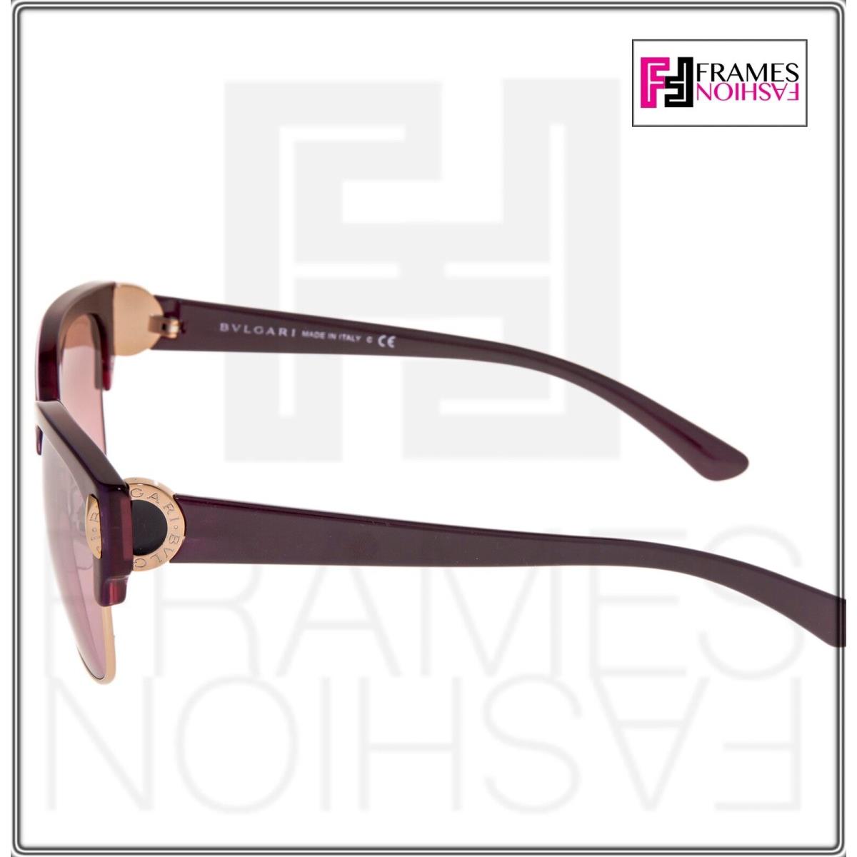 Bvlgari Coin BV8189 Violet Burgundy Pink Silver Mirrored Square Sunglasses 8189