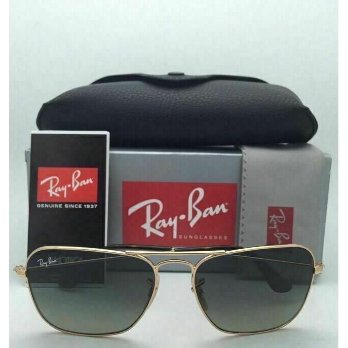 Ray-ban Sunglasses Caravan RB 3136 181/71 58-15 Gold Aviator w/ Grey Fade Lenses