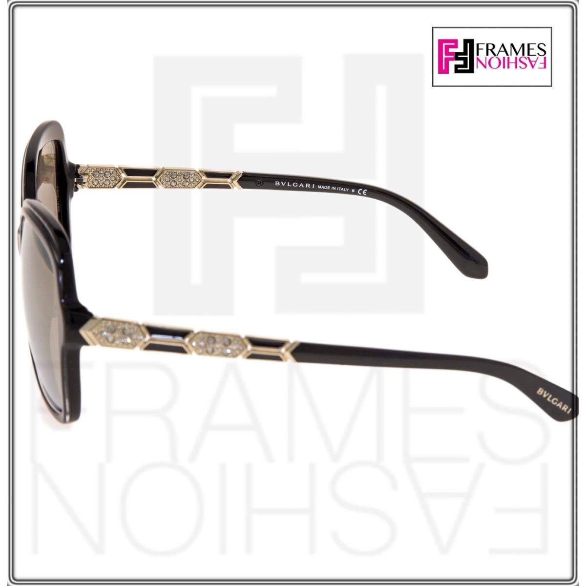 Bvlgari Serpenti BV8181B Black Pattern Gold Glitter Mirrored Sunglasses 8181