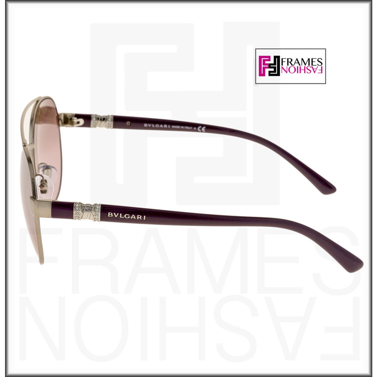 Bvlgari BV6085B Round Aviaotr Pink Brown Silver Gradient Mirror Sunglasses 6085