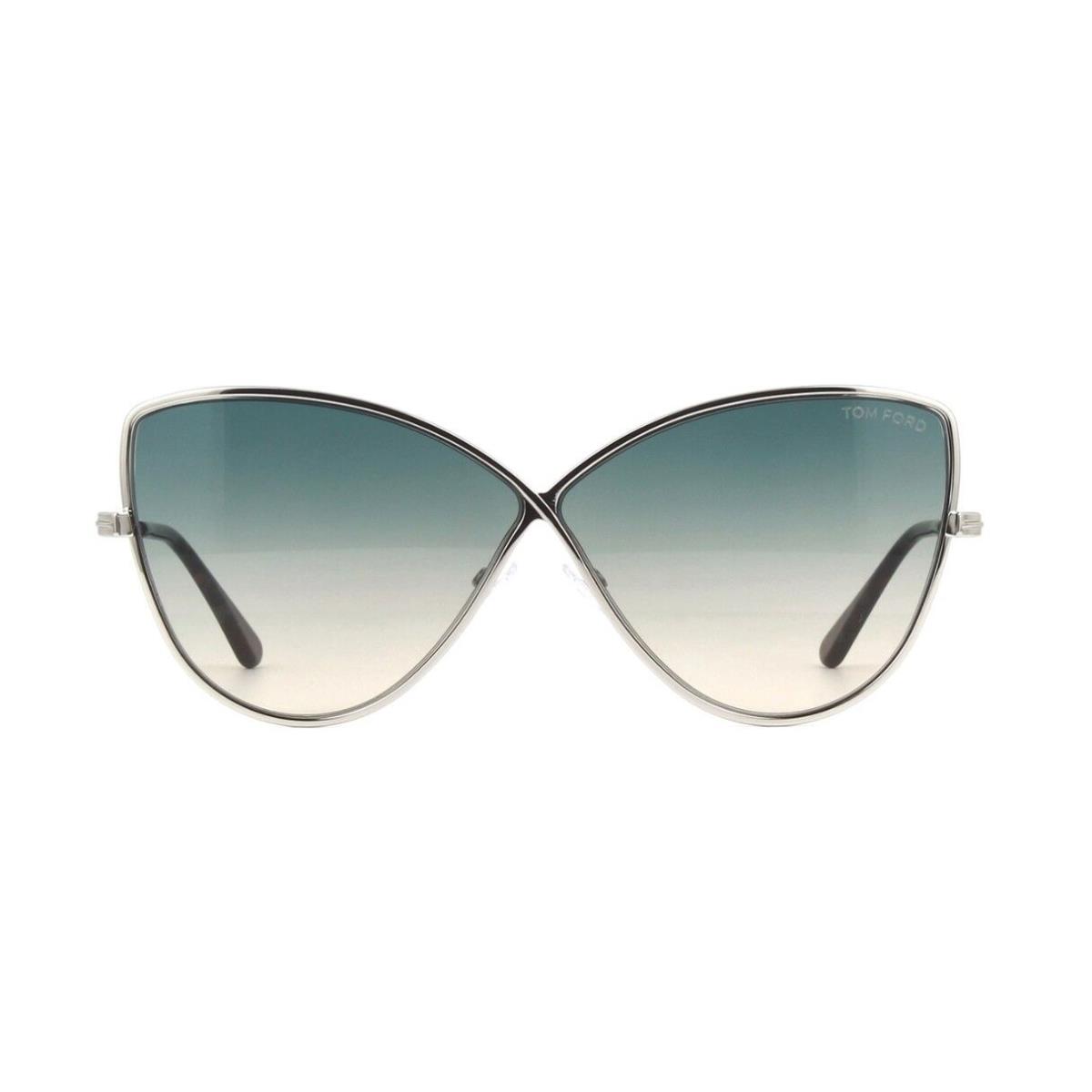Tom Ford ELISE-02 FT 0569 Shiny Palladium/blue Green Shaded 16W Sunglasses