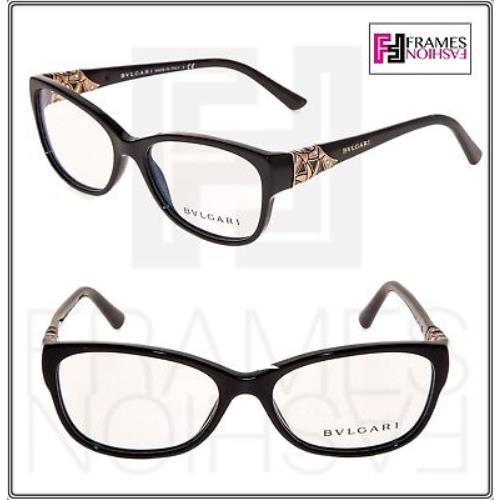 Bvlgari Diva Divina 4104 Black Gold Optical Luxury Crystal Eyeglasses BV4104B - Frame: Black Gold