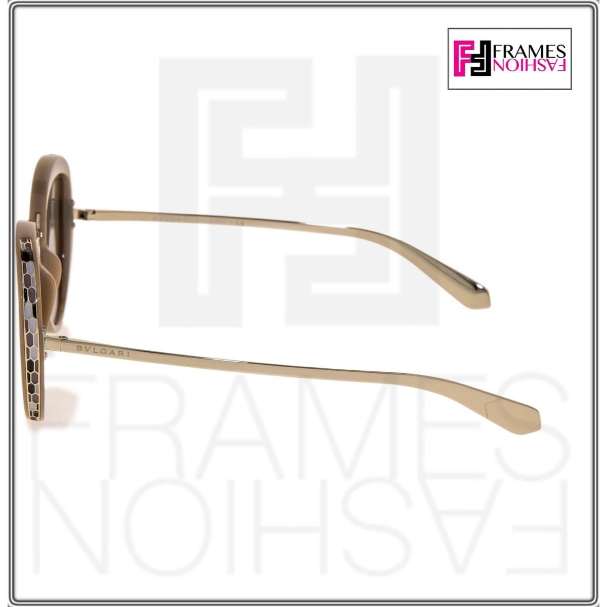 Bvlgari Serpenti BV8191 Gold Beige Round Mirrored Metal Sunglasses 8191 Women