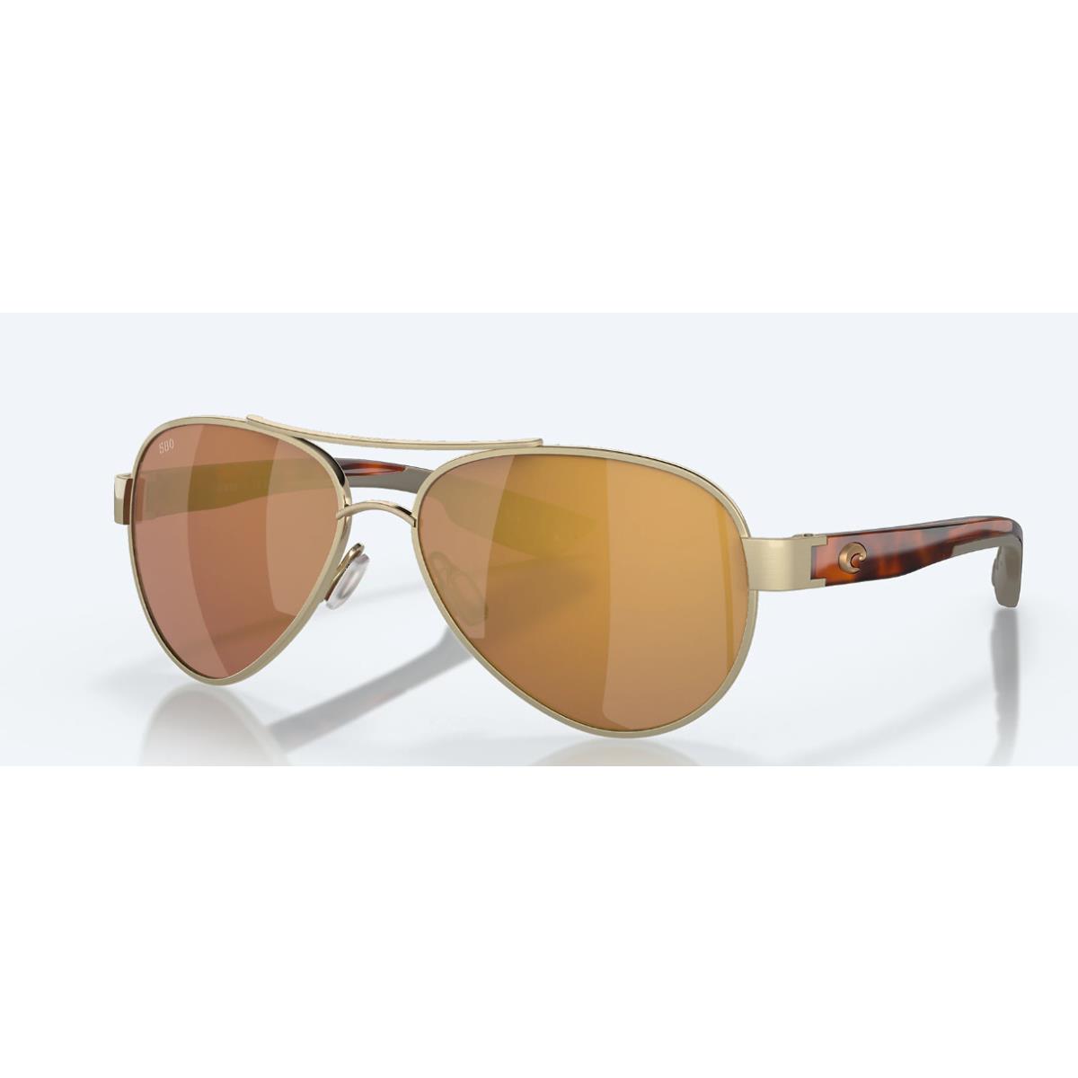 Costa Del Mar Loreto Polarized Sunglasses Brushed Gold/gold Mirror Glass 580 - Frame: Gold, Lens: Gold