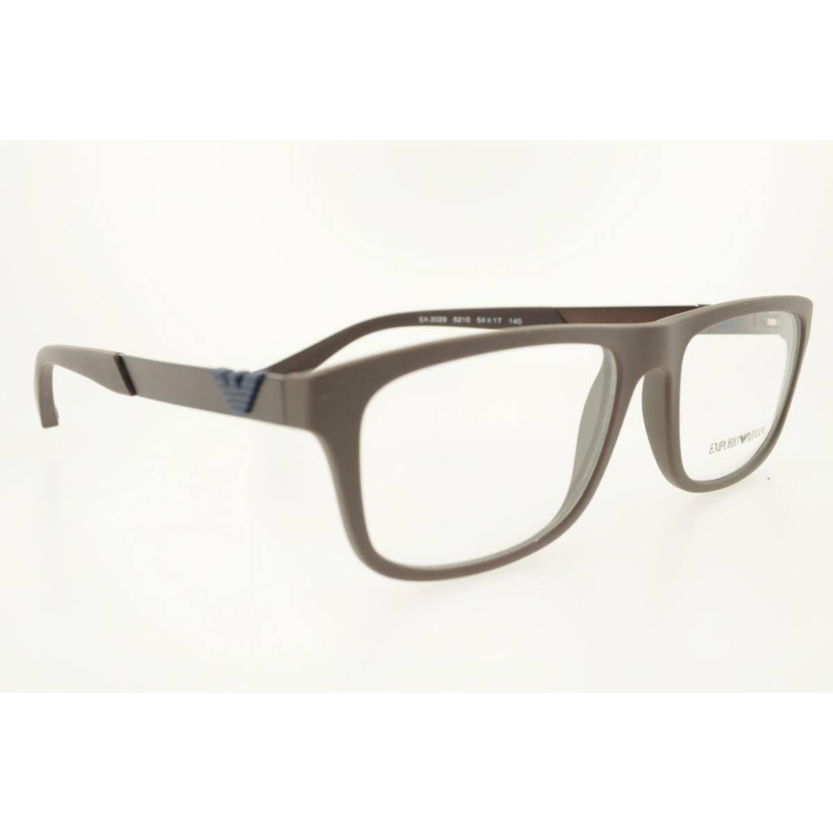 Emporio Armani 3029 5210 54MM Brown Rubber Frame Clear Demo Lenses