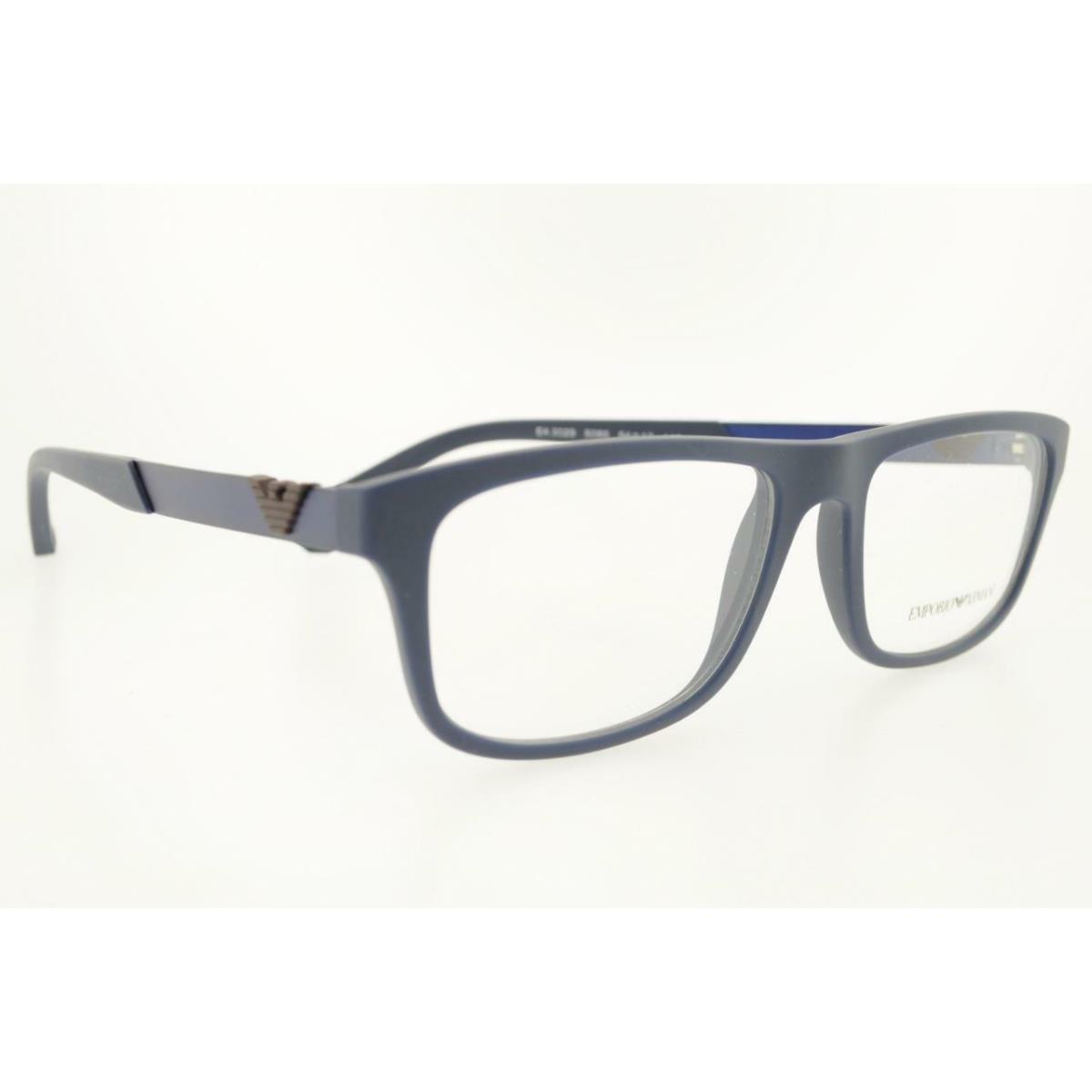 Emporio Armani 3029 5065 54MM Blue Rubber Frame Clear Demo Lenses