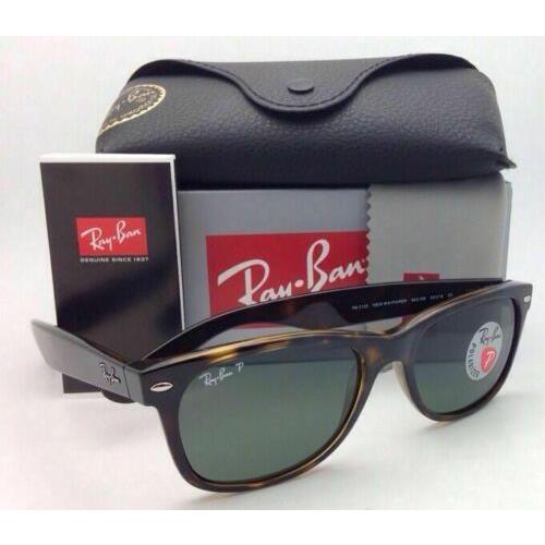 Ray-ban Polarized Sunglasses RB 2132 902/58 Wayfarer 58-18 Tortoise w/ Green