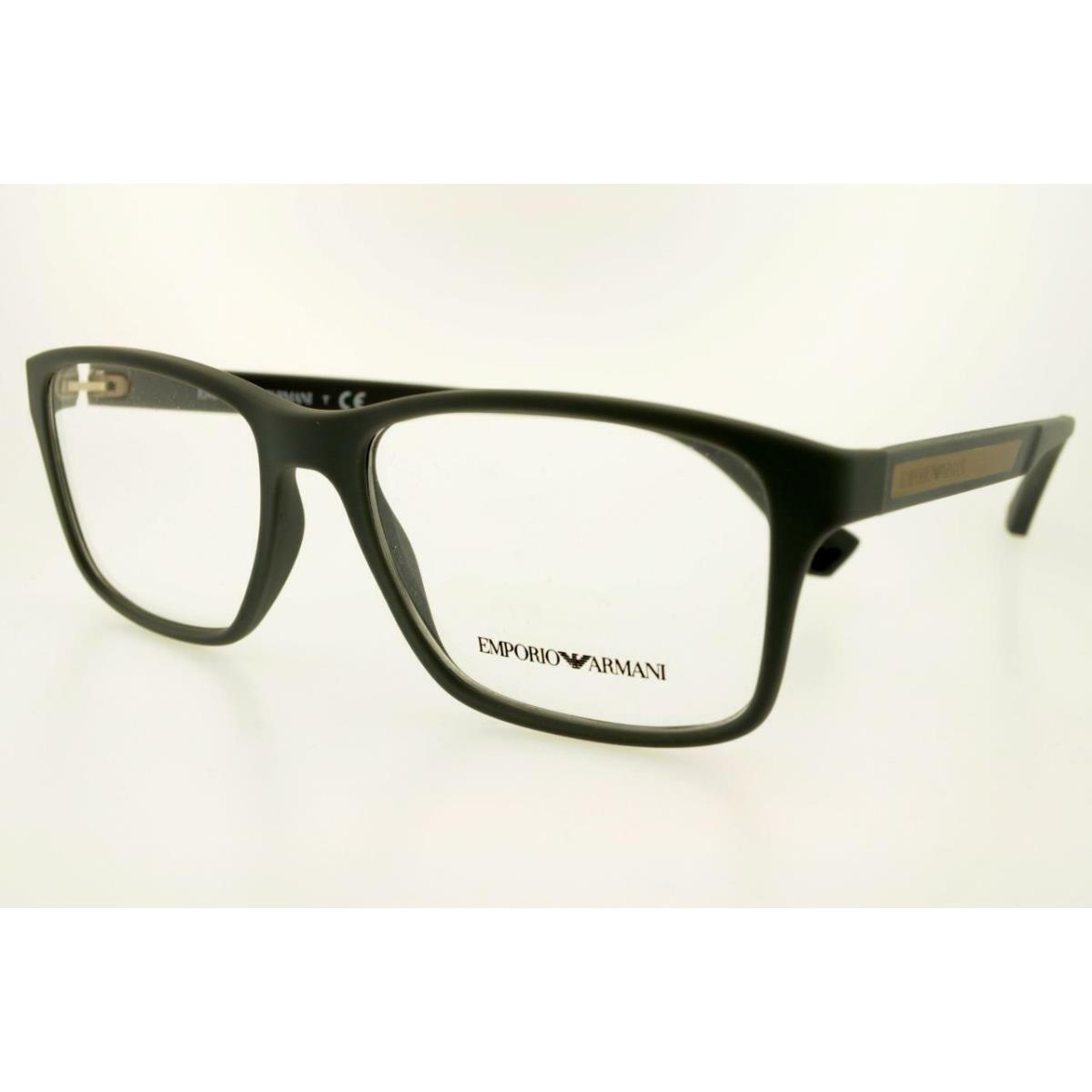 Emporio Armani 3055 5211 55MM Gray Rubber Frame Clear Demo Lenses