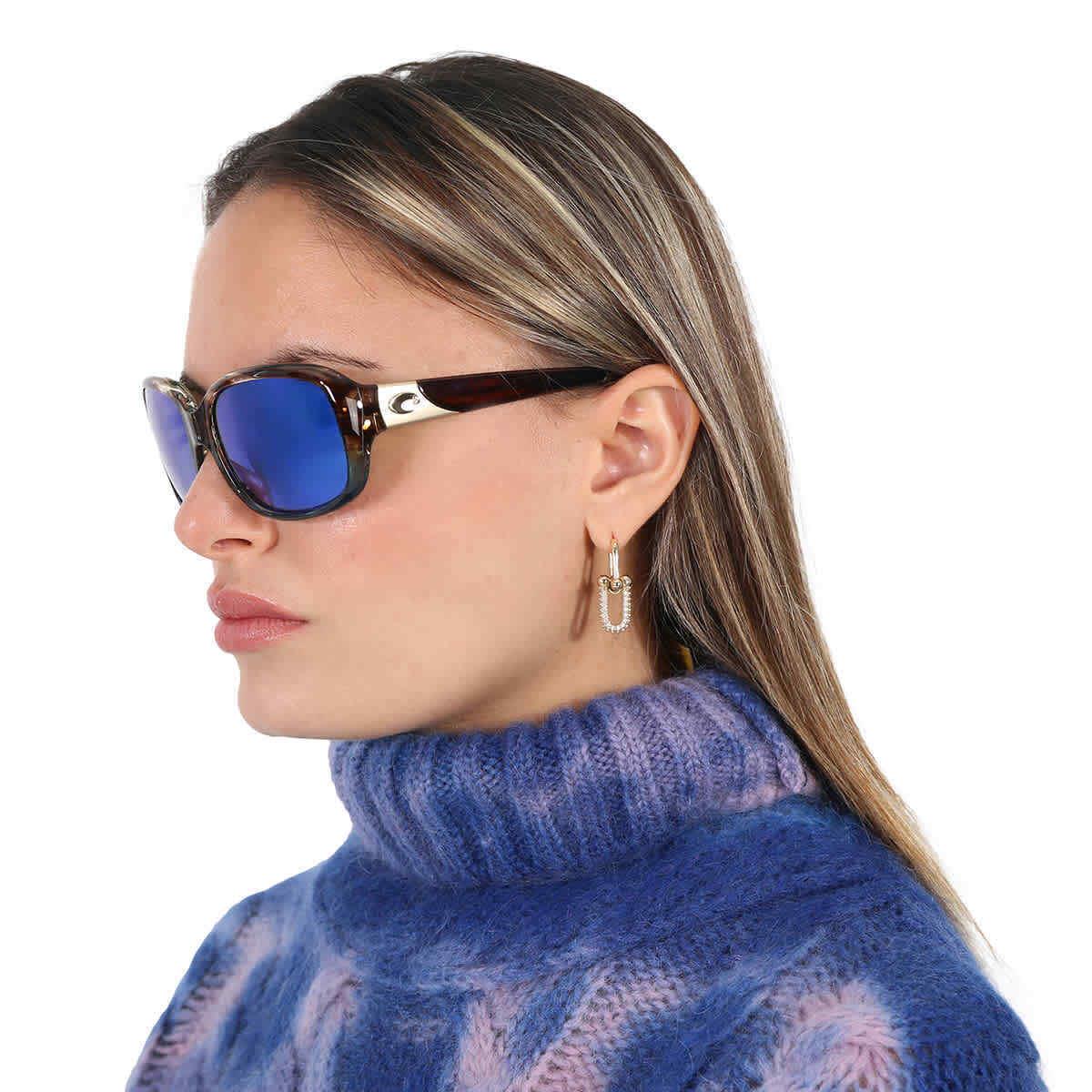 Costa Del Mar Gannet Blue Mirror Polarized Glass Ladies Sunglasses Gnt 251 - Frame: Blue, Lens: Blue