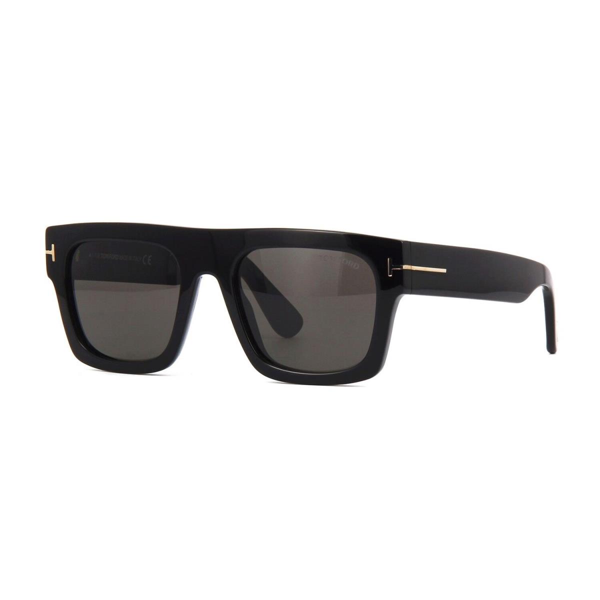 Tom Ford Fausto FT 0711 Black/smoke 01A Sunglasses - Frame: Black, Lens: