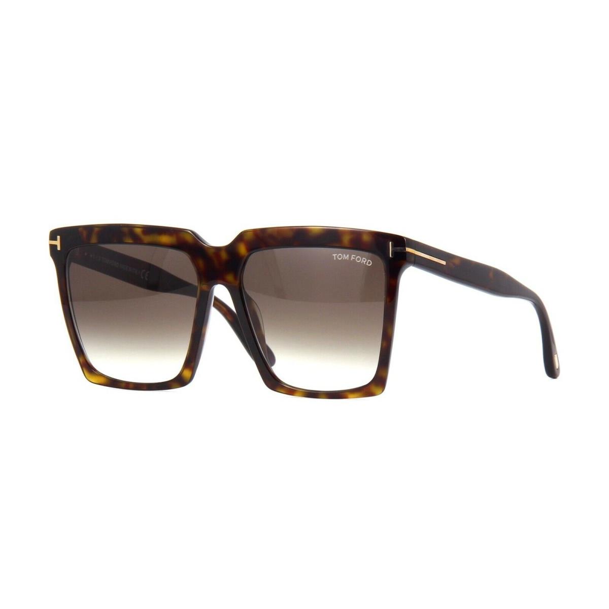Tom Ford SABRINA-02 FT 0764 Dark Havana/brown Shaded 52K Sunglasses
