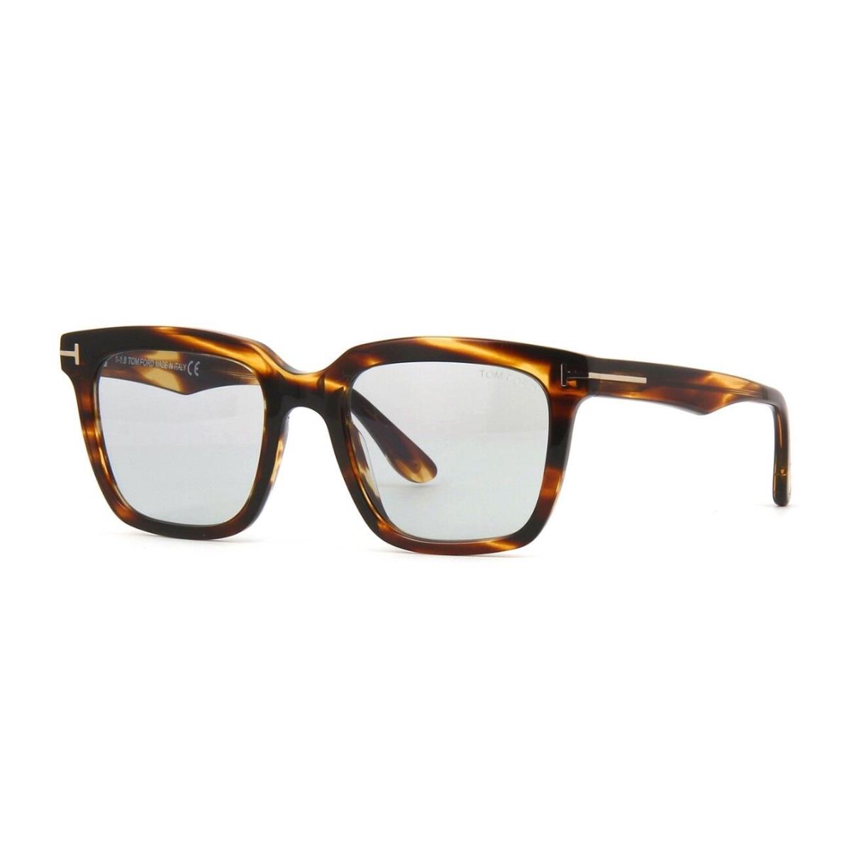 Tom Ford MARCO-02 FT 0646 Striped Brown/smoke 55A Sunglasses - Frame: Striped Brown, Lens:
