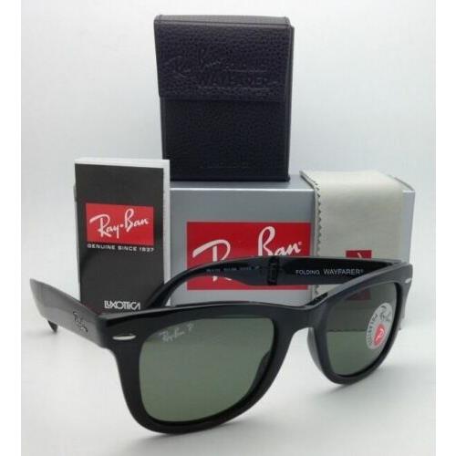 Polarized Ray-ban Sunglasses Folding Wayfarer RB 4105 601/58 50-22 Black W/green