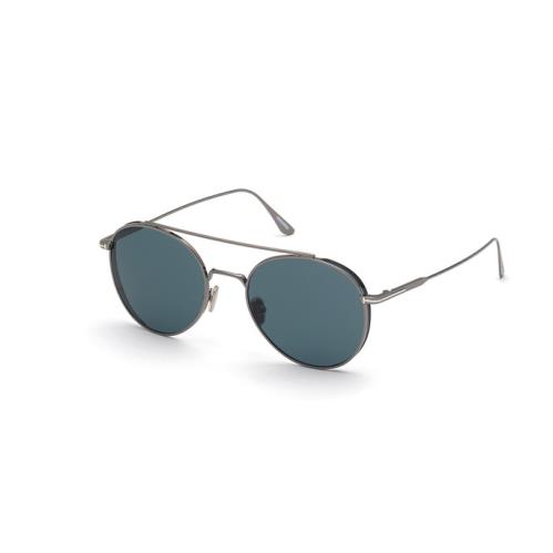 Tom Ford FT 0826 Declan 12V Ruthenium/teal Pilot Men`s Sunglasses - Frame: , Lens: Teal