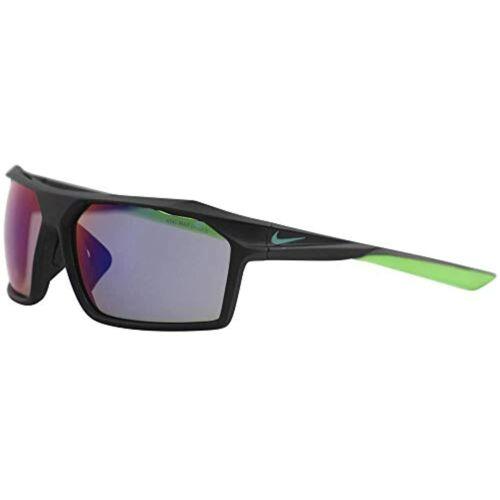 Nike EV1033-036 Traverse M Matte Black Neptune Green Sunglasses W/mirror - Matte Black/Neptune Green , Black & Green Frame, Gray ML Infrared Lens
