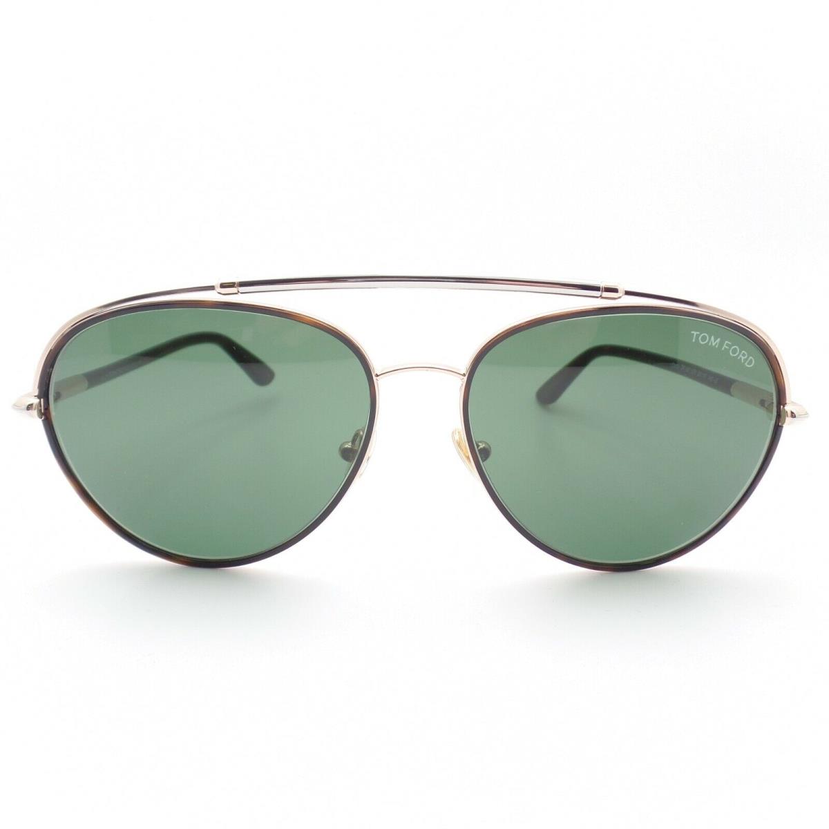 Tom Ford Curtis 748 52n Havana Gold Palladium Green Sunglasses