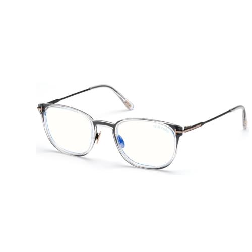 Tom Ford FT 5694-B 001 Black/black Crystal Square Men`s Eyeglasses