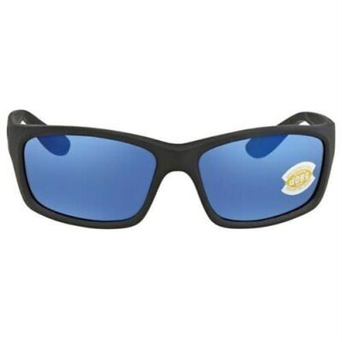 Costa Del Mar Men`s Jose Rectangular Sunglasses - Frame: Black, Lens: Blue