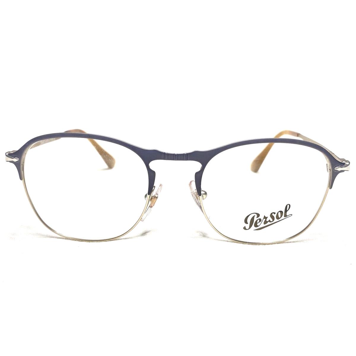 Persol PO7007V 1071 Mens Black Gold Round Square Eyeglasses Frames 51/19