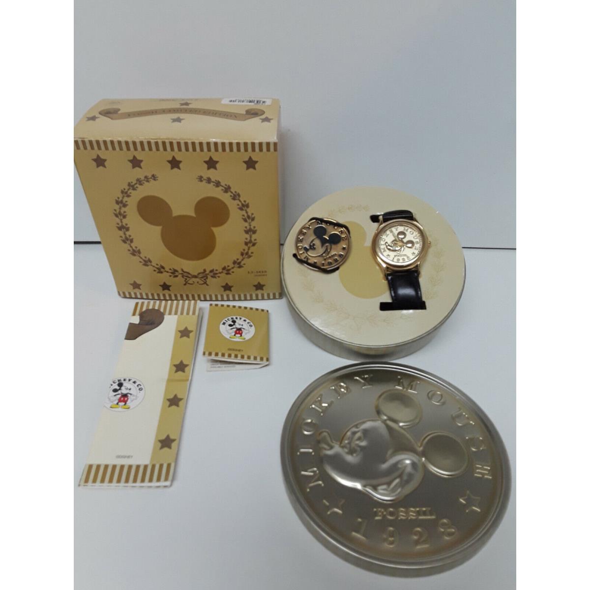 Fossil Mickey Mouse Limited Edition Gold Watch Coin 354/1000 IN T