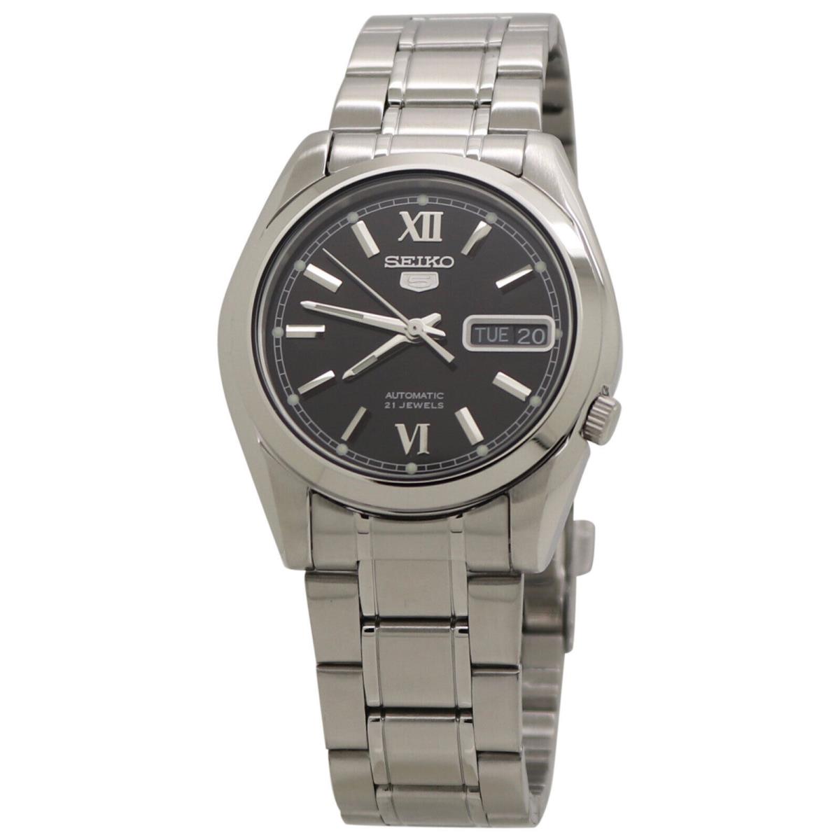 Seiko 5 Black Dial Stainless Steel Men`s Watch SNKL55