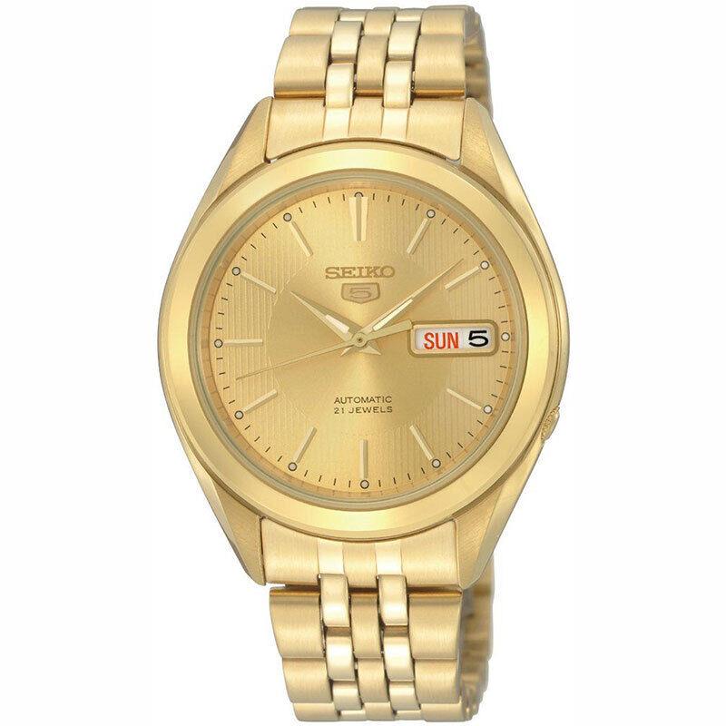 Seiko 5 Automatic 21 Jewels Gold-tone Stainless Steel Men`s Watch SNKL28K1