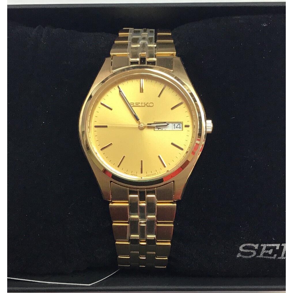 Seiko Men`s Gold Tone Stainless Steel Watch SUR434