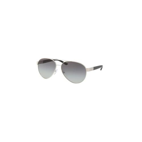 Prada Women Aviator Sunglasses PR59NS 1BC3M1 Silver / Grey Gradient Lens 61mm