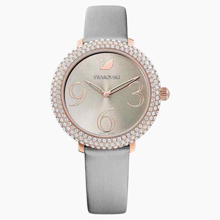 Swarovski Crystal `crystal Frost` Watch in Rose Gold Grey Factory