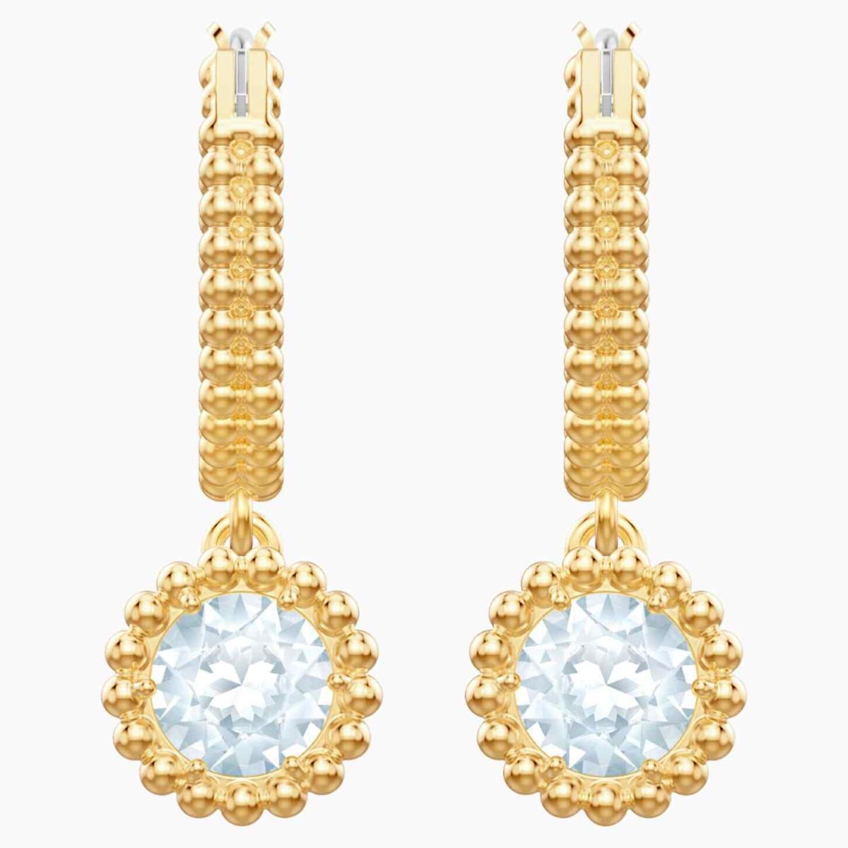 Swarovski White Crystal Gold-tone Plated Oxygen Pierced Earrings 5456652