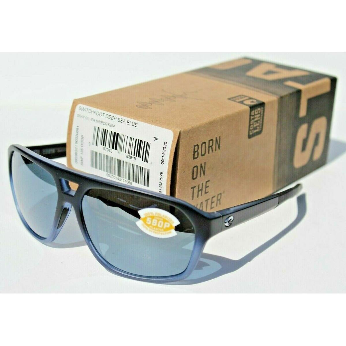 Costa Del Mar Switchfoot Polarized Sunglasses Deep Sea Blue/gray Silver 580P