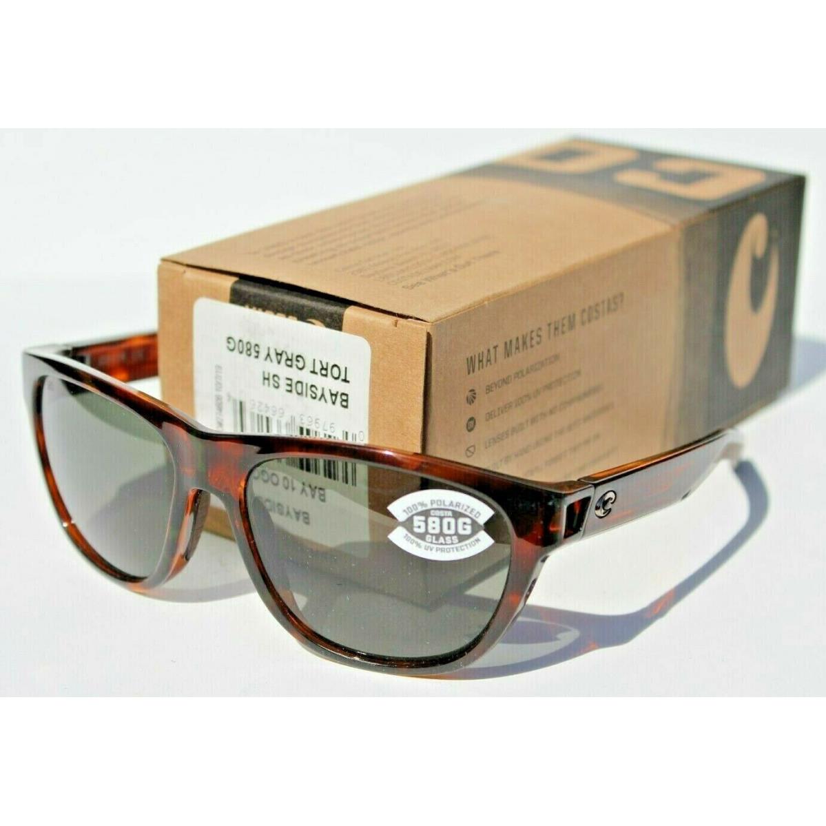 Costa Del Mar Bayside 580 Polarized Sunglasses Tortoise/gray 580G