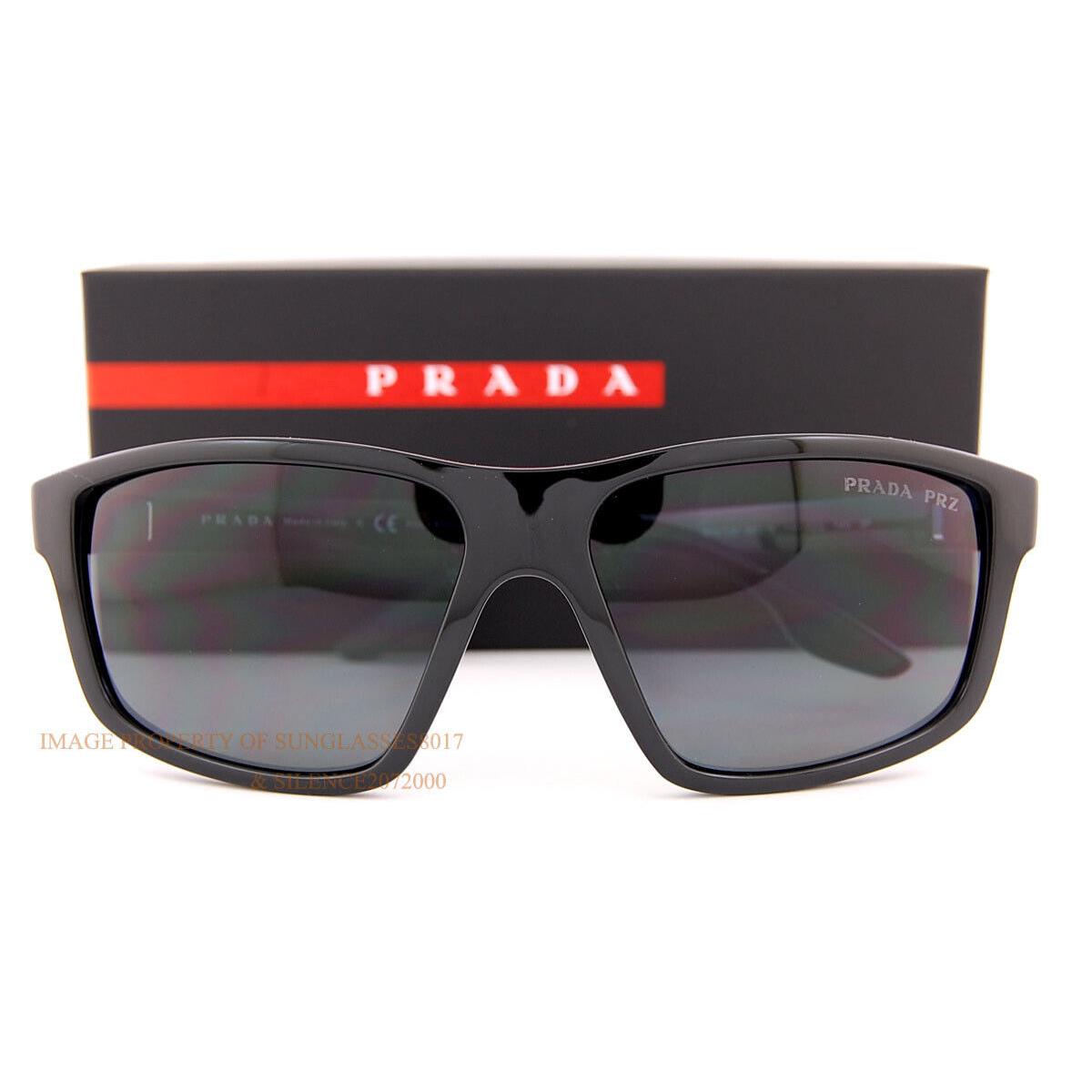 Prada Sport Sunglasses PS 02XS 1AB 02G Black/gray Polarized For Men