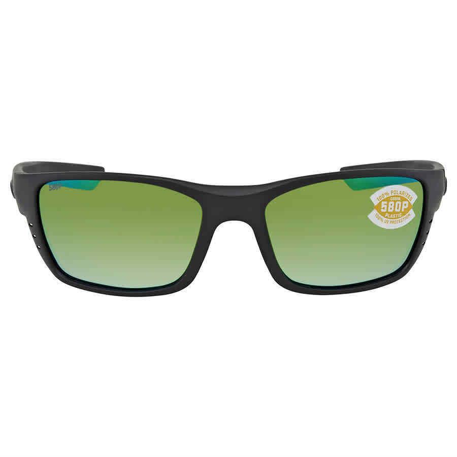 Costa Del Mar Whitetip Green Mirror Polarized Mens Sunglasses Wtp 01 Ogmp 58 - Frame: Black, Lens: Green