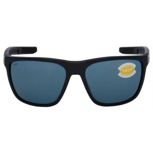 Costa Del Mar Men`s Ferg Square Sunglasses - Frame: Black, Lens: Gray