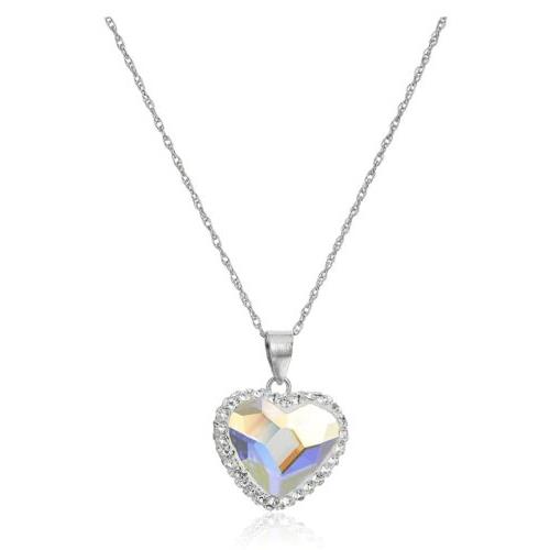 Swarovski Silver Tone Heart Necklace Sw44