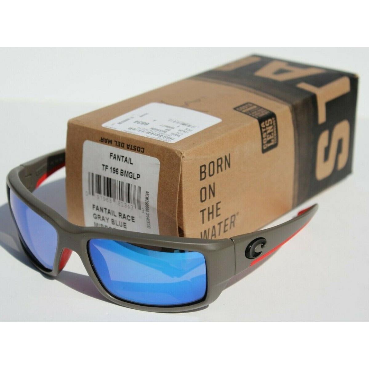 Costa Del Mar Fantail Polarized Sunglasses Race Gray/blue Mirror 400G Glass