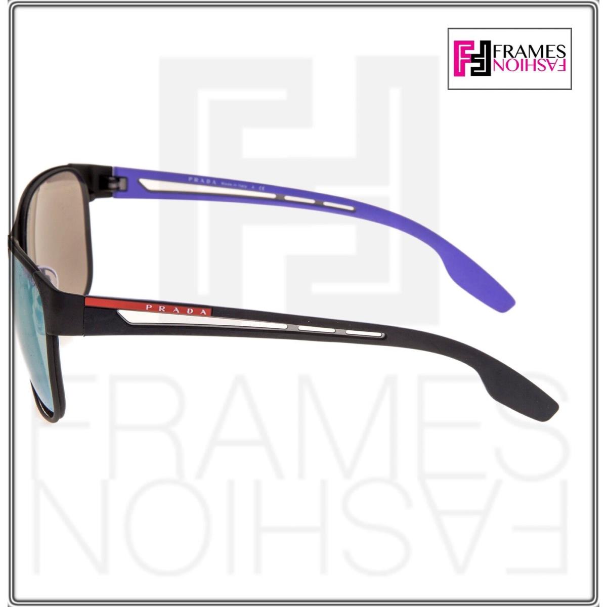 Prada 52T Linea Rossa PS52TS Matte Black Lilac Rubber Mirrored Sport Sunglasses