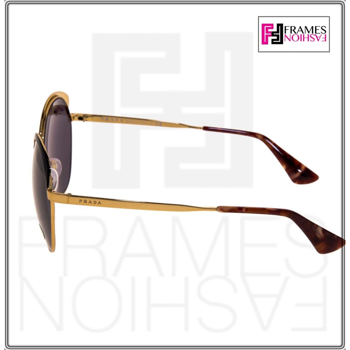 Prada 54S Cinema Brow Oval PR54SS Gold Black Violet Metal Sunglasses - LAX-6O2, Frame: Gold, Lens: Violet