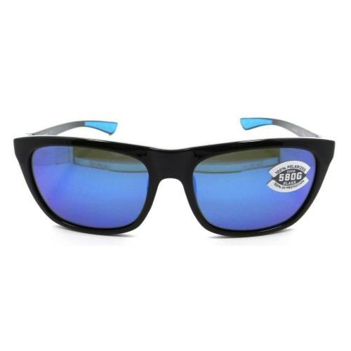 Costa Del Mar Sunglasses Cheeca Cha 11 Shiny Black / Blue Mirror 580G Glass - Frame: Black, Lens: Blue