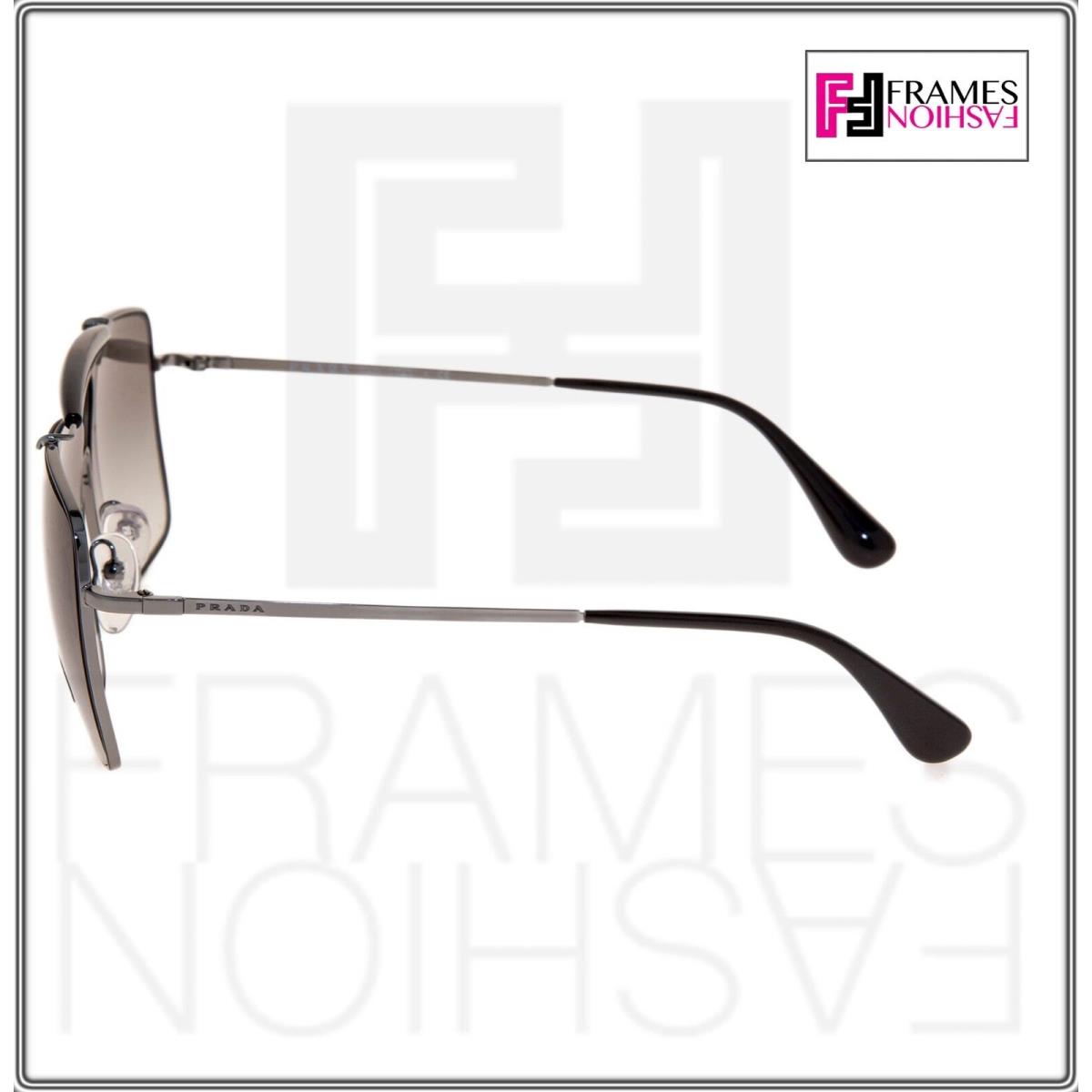 Prada Square PR57SS Ruthenium Black Bar Gradient Sunglasses 57S Unisex Sport