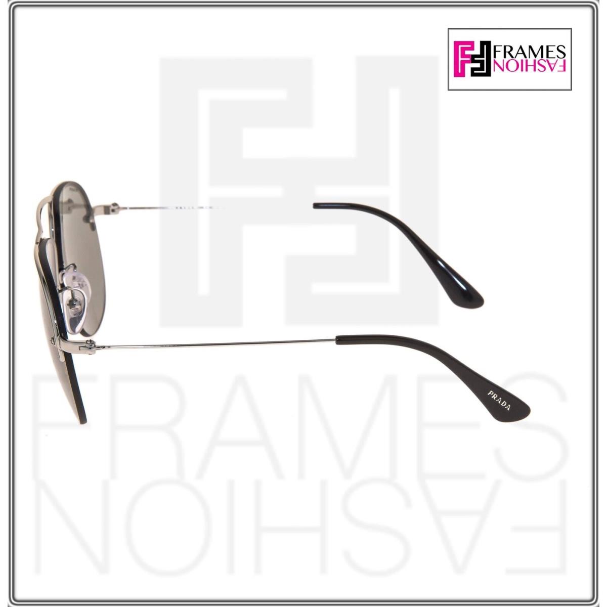 Prada Teddy 58O PR58OS Aviator Silver Gold Hibiscus Mirrored Rimless Sunglasses - 1BC-6V2, Frame: Silver, Lens: GOLD