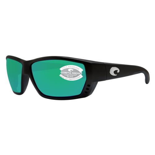 Costa Del Mar Tuna Alley Black Frame Green Mirror 580G Glass Polarized Lens