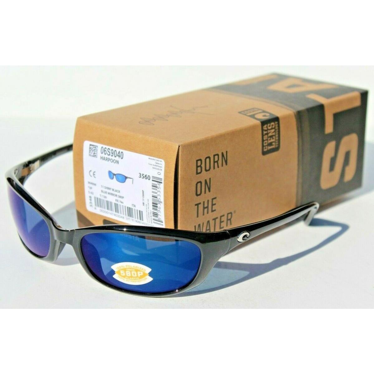 Costa Del Mar Harpoon Polarized Sunglasses Black/blue Mirror 580P