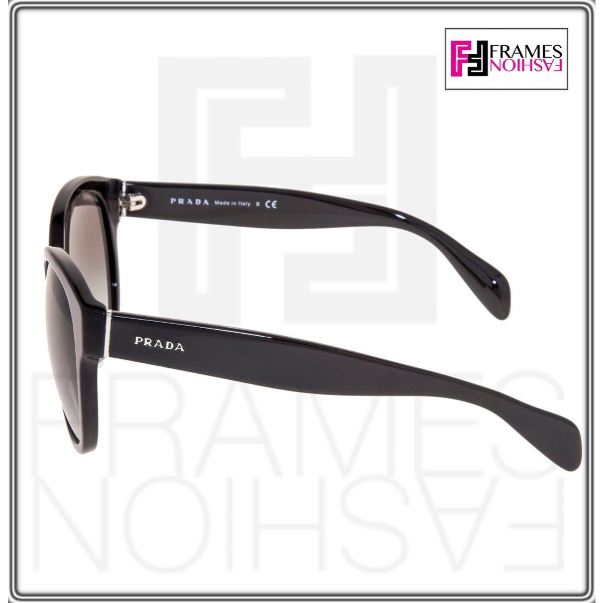 Prada 18R Heritage Oversized PR18RS Black Gradient Women Sunglasses - 1AB-0A7, Frame: Black, Lens: Grey