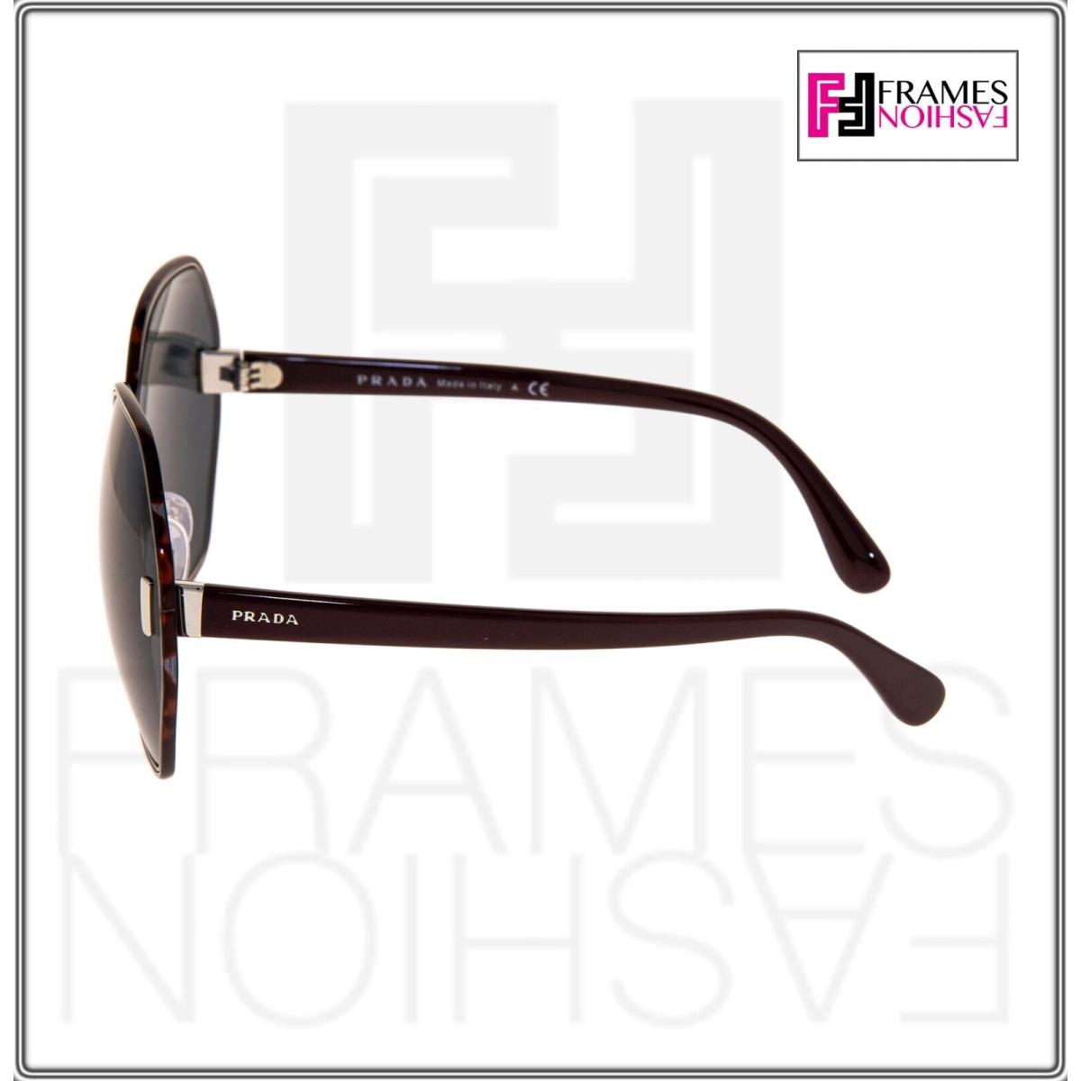 Prada Mod Evolution Oversized Shield PR53TS Burgundy Silver Grey Sunglasses 53T