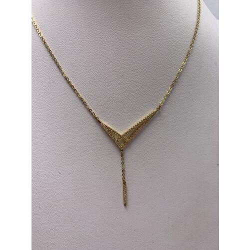 Swarovski Gold Tone Crisscross Pave Lariat Pendant Necklace S1