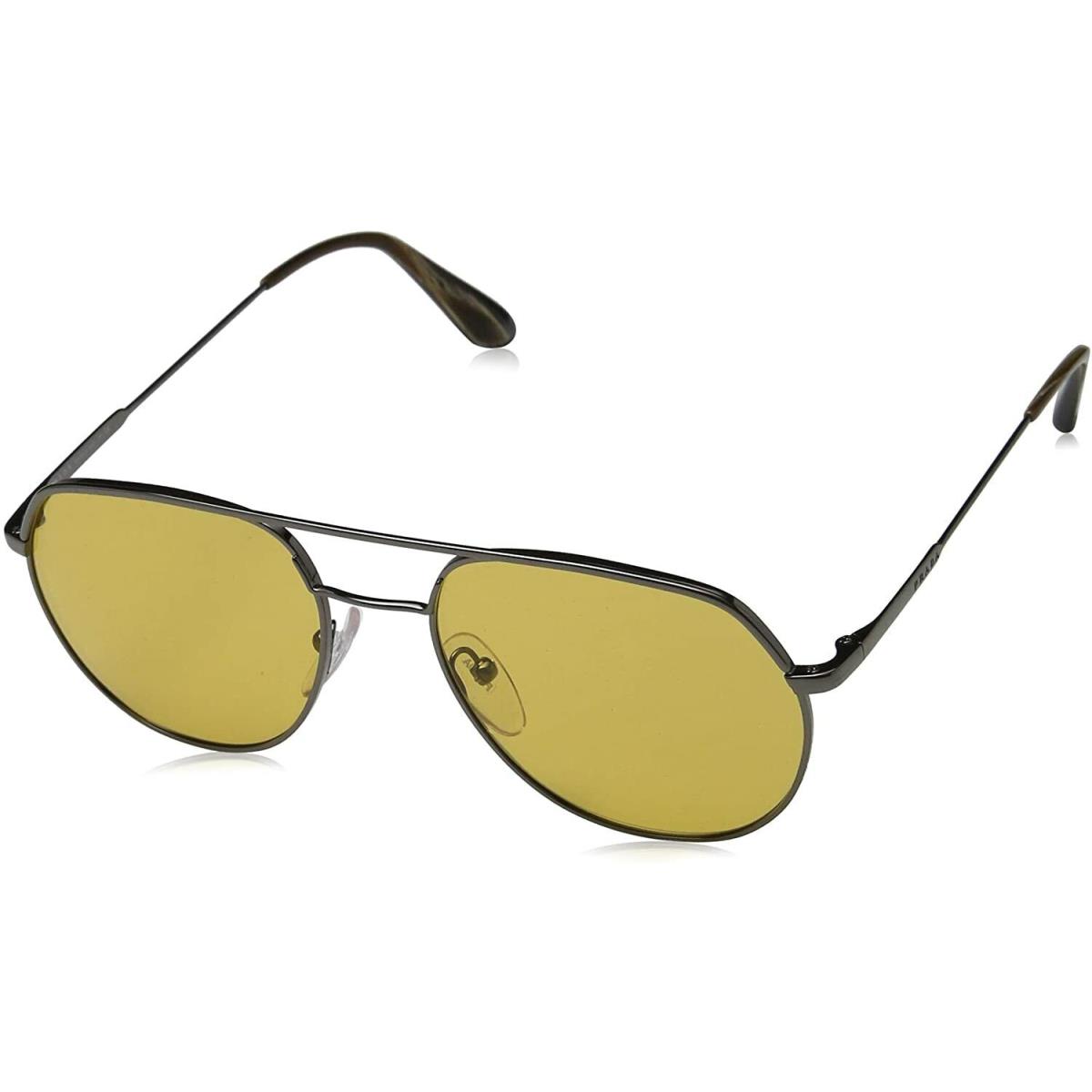 Prada Sunglasses 0PR 55US 5AV0B7 54-18-140 Gunmetal Aviator Eyeglasses - Frame: Black, Lens: Yellow