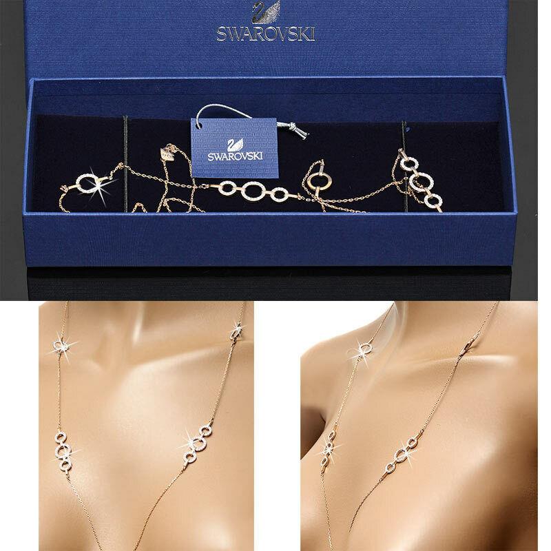Swarovski Ladies Diamond Crystal Art Deco Necklace w/ Box Tag