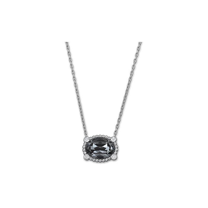 Swarovski Rosette Mini Dark Crystal Necklace 5007811 About 14 7/8 Long